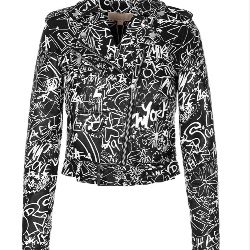RARE!!- l Michael Kors Graffiti Urban Moto Jacket. NWOT never worn PRICE FIRM